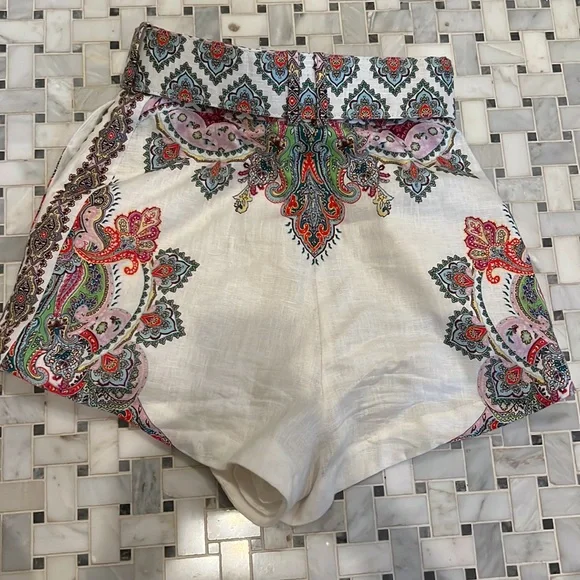 Zimmermann Paisley belted Shorts